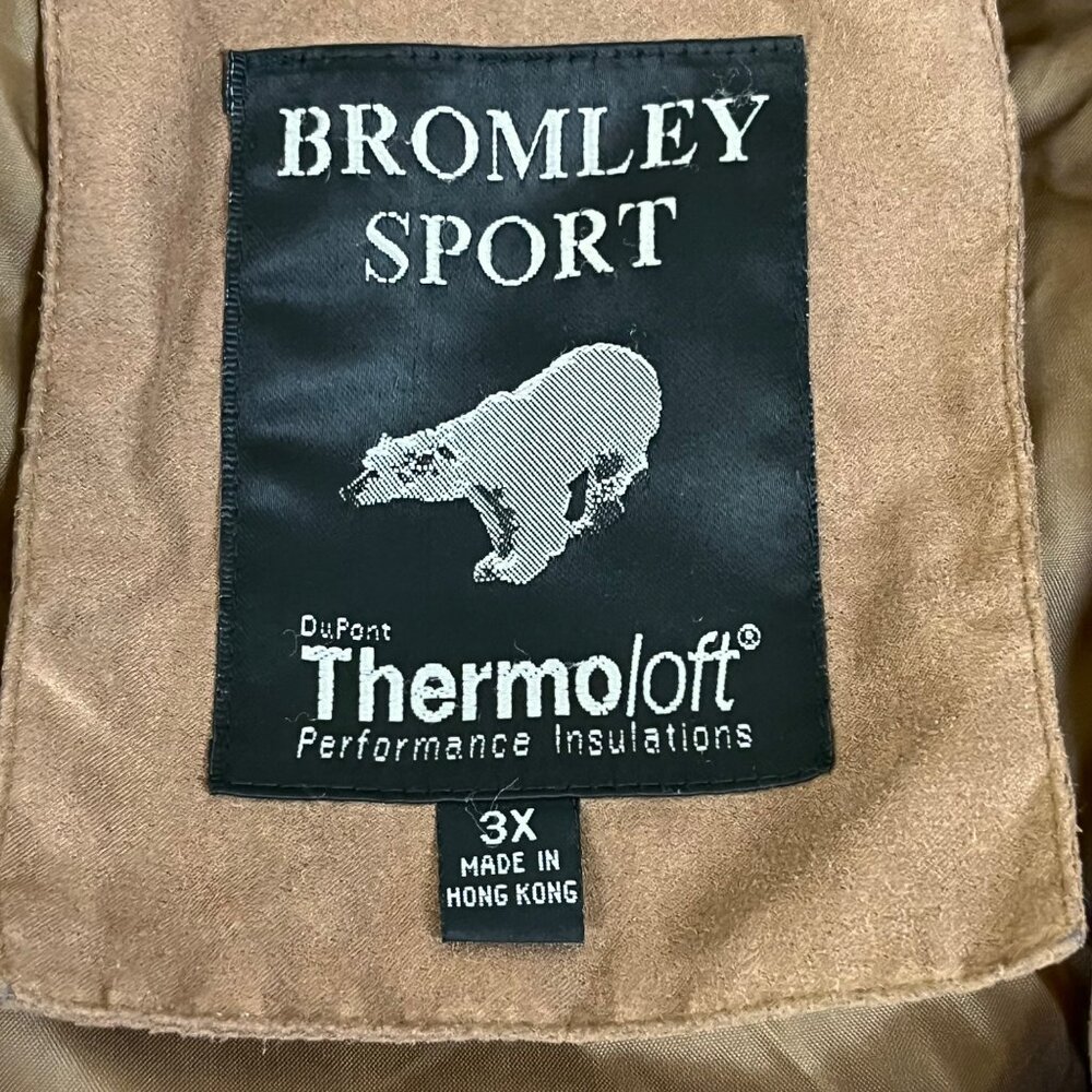 Bromley Womens Brown Moleskin Parka Coat Genuine Racoon Fur Hood Size 3X - Picture 7 of 16
